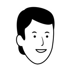 Cartoon man smiling icon, flat design