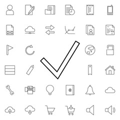 check sign neon icon. Elements of web set. Simple icon for websites, web design, mobile app, info graphics