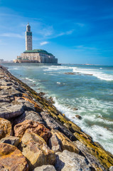 Fototapeta premium Hassan II Mosque in Casablanca. The largest mosque in Morocco.