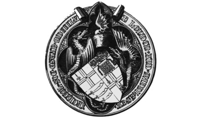 Vintage Two Dragon Monogram Editable Vector Illustration