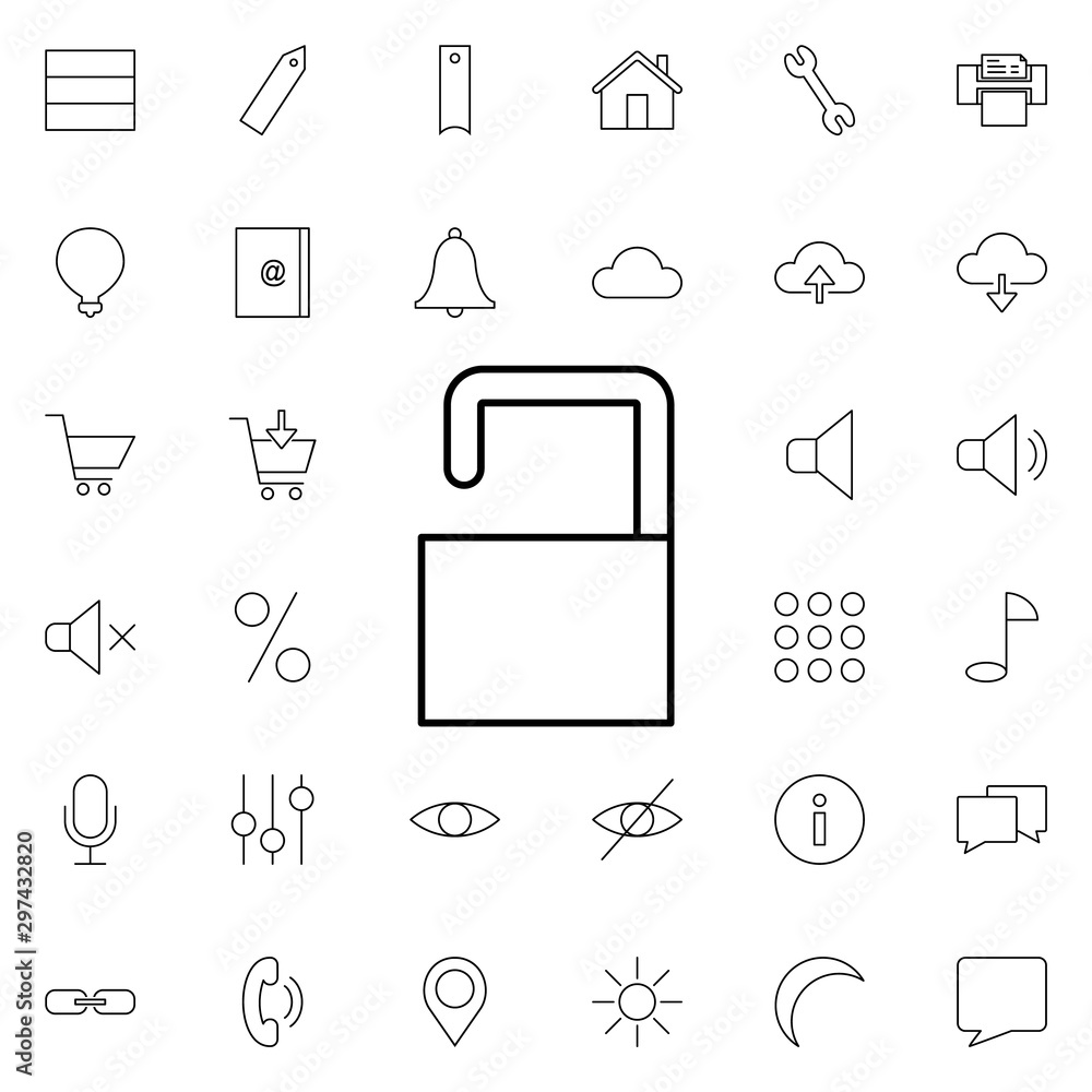 Poster open lock neon icon. elements of web set. simple icon for websites, web design, mobile app, info gra