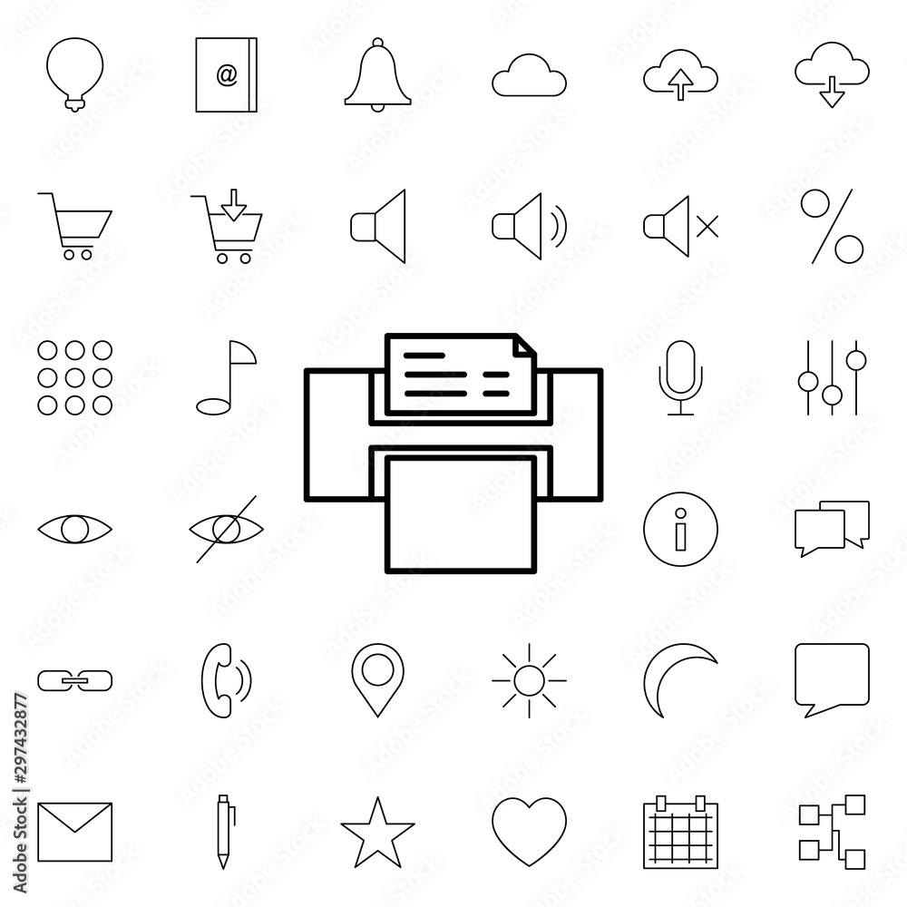 Poster printer neon icon. elements of web set. simple icon for websites, web design, mobile app, info graph