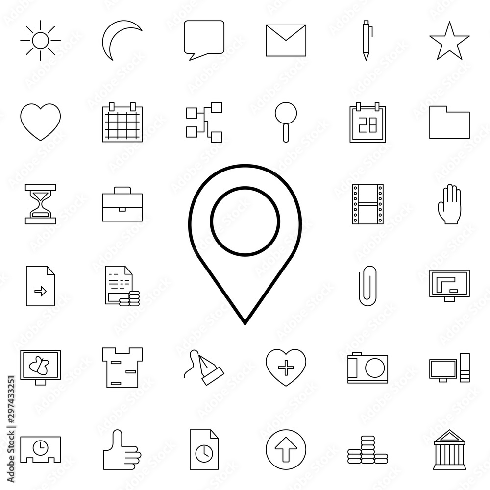 Poster location sign neon icon. elements of web set. simple icon for websites, web design, mobile app, info