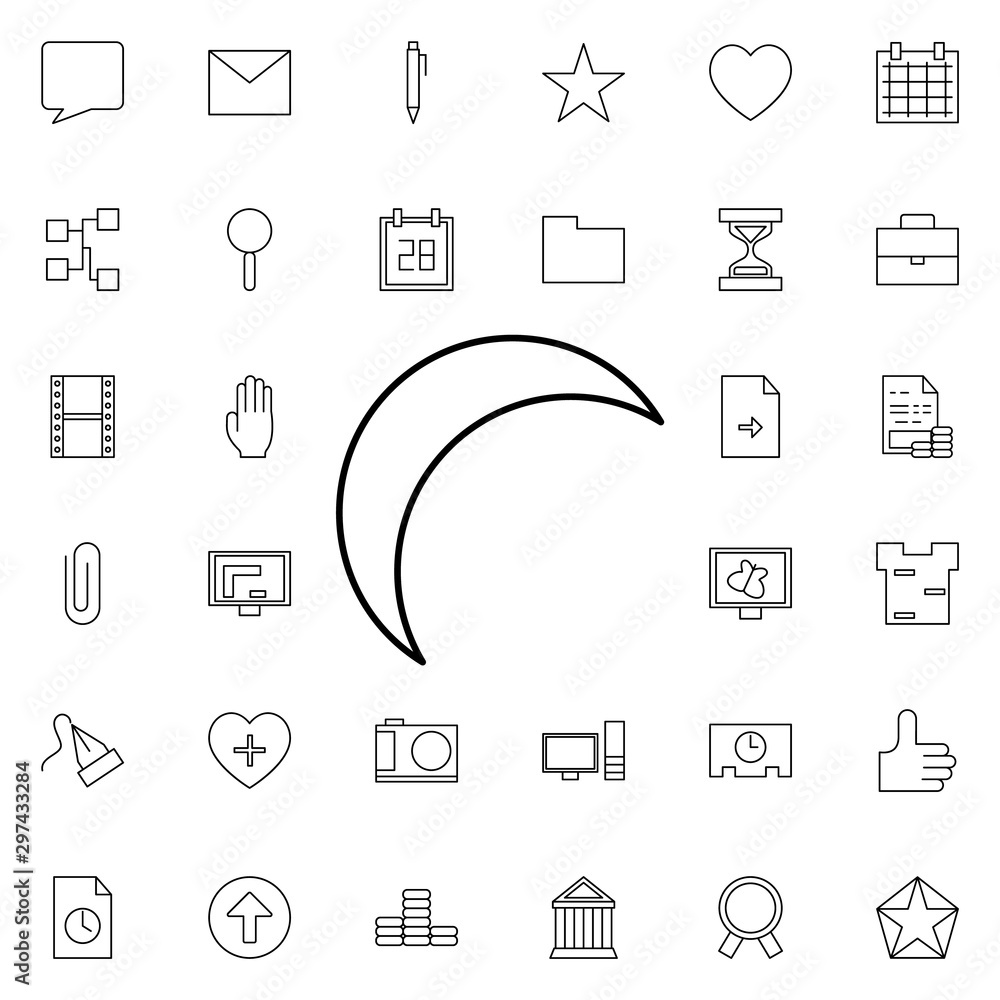 Poster half moon neon icon. elements of web set. simple icon for websites, web design, mobile app, info gra