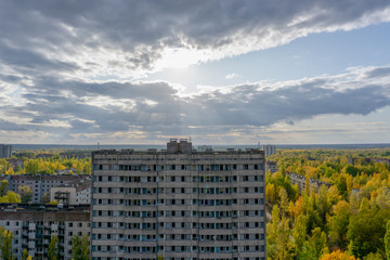 City ghost Pripyat. Chernobyl Exclusion Zone. The accident at the Chernobyl nuclear power plant....