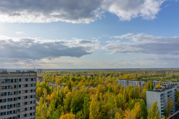 City ghost Pripyat. Chernobyl Exclusion Zone. The accident at the Chernobyl nuclear power plant....