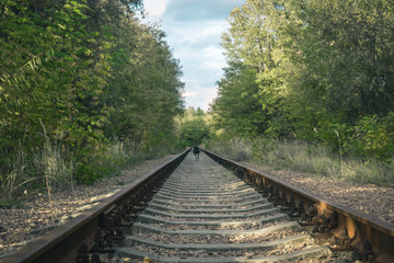 Fototapeta premium City ghost Pripyat. Chernobyl Exclusion Zone. The accident at the Chernobyl nuclear power plant. The consequences of the accident. Yellow radiation sign. Dangerous territory. Infection with radiation.