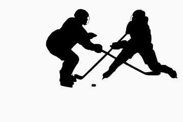 Male Hockey Players Face to Face