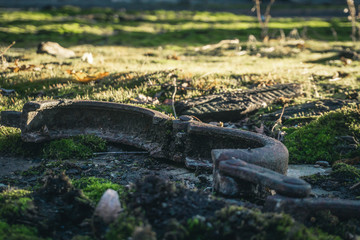 City ghost Pripyat. Chernobyl Exclusion Zone. The accident at the Chernobyl nuclear power plant. The consequences of the accident. Yellow radiation sign. Dangerous territory. Infection with radiation.