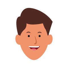 cartoon young man face icon