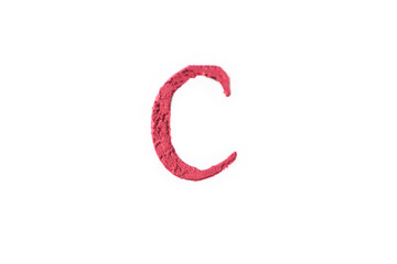 font alphabet handwritten by red  lipstick 