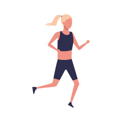 avatar woman with sport clothes running