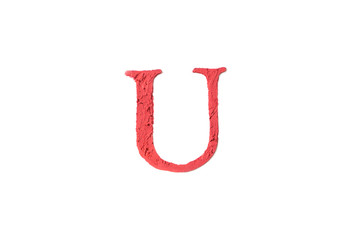 font alphabet handwritten by red  lipstick 