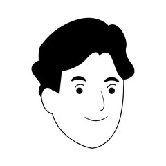 cartoon man icon, flat design