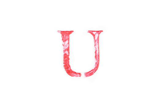 font alphabet handwritten by red  lipstick 