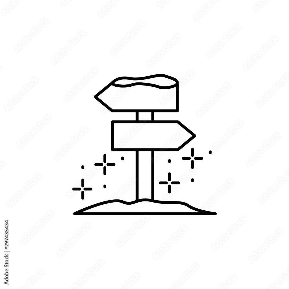 Poster pointer snow icon. simple line, outline vector of winter vacation icons for ui and ux, website or mo