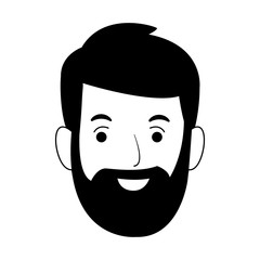 happy man with beard icon