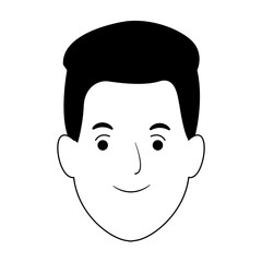 smiling man cartoon icon, flat design