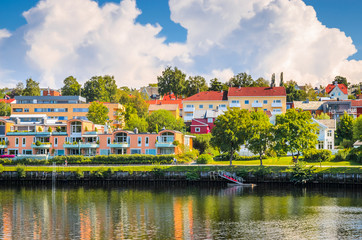 Panoramic view of beautiful city Trondheim, Norway