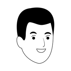 man smiling cartoon icon, flat design