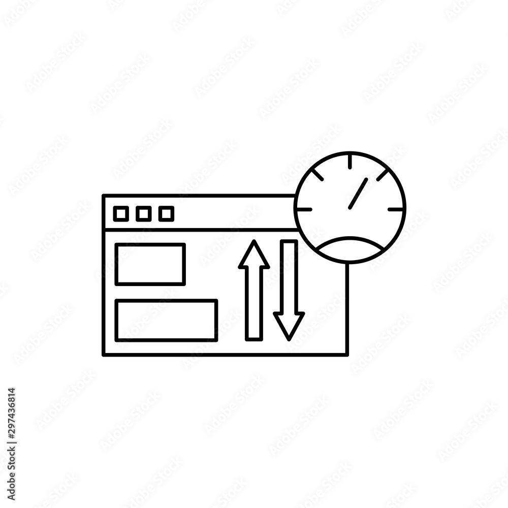 Poster bandwidth, computer, technology, speedometer icon. simple line, outline vector of computer technolog