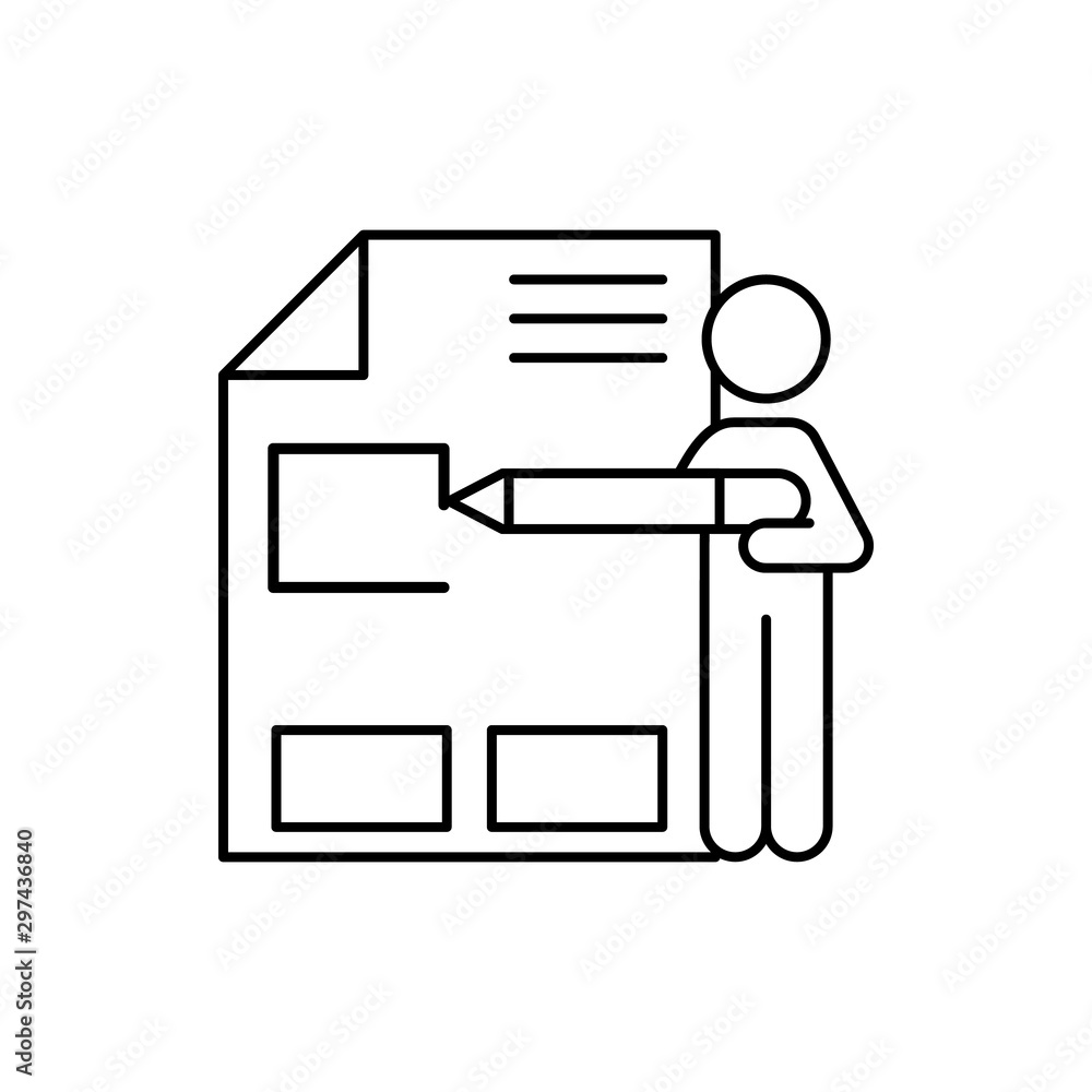 Poster copyright, computer, technology, user icon. simple line, outline vector of computer technology icons
