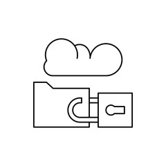 Data, computer, technology, cloud, lock, file icon. Simple line, outline vector of computer technology icons for ui and ux, website or mobile application