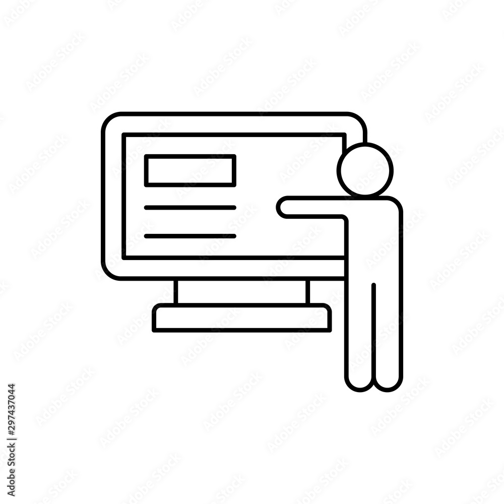 Poster computer, technology, monitor, user icon. simple line, outline vector of computer technology icons f