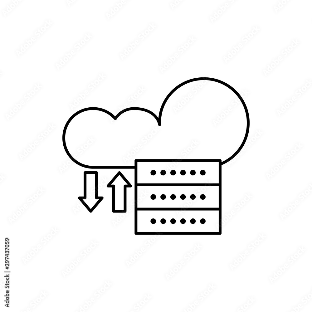 Poster computer, technology, cloud, backup icon. simple line, outline vector of computer technology icons f