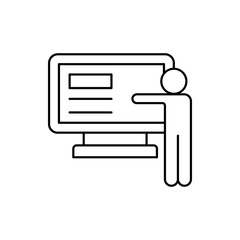 Computer, technology, monitor, user icon. Simple line, outline vector of computer technology icons for ui and ux, website or mobile application
