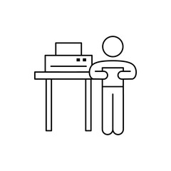 Computer, technology, printer, user icon. Simple line, outline vector of computer technology icons for ui and ux, website or mobile application