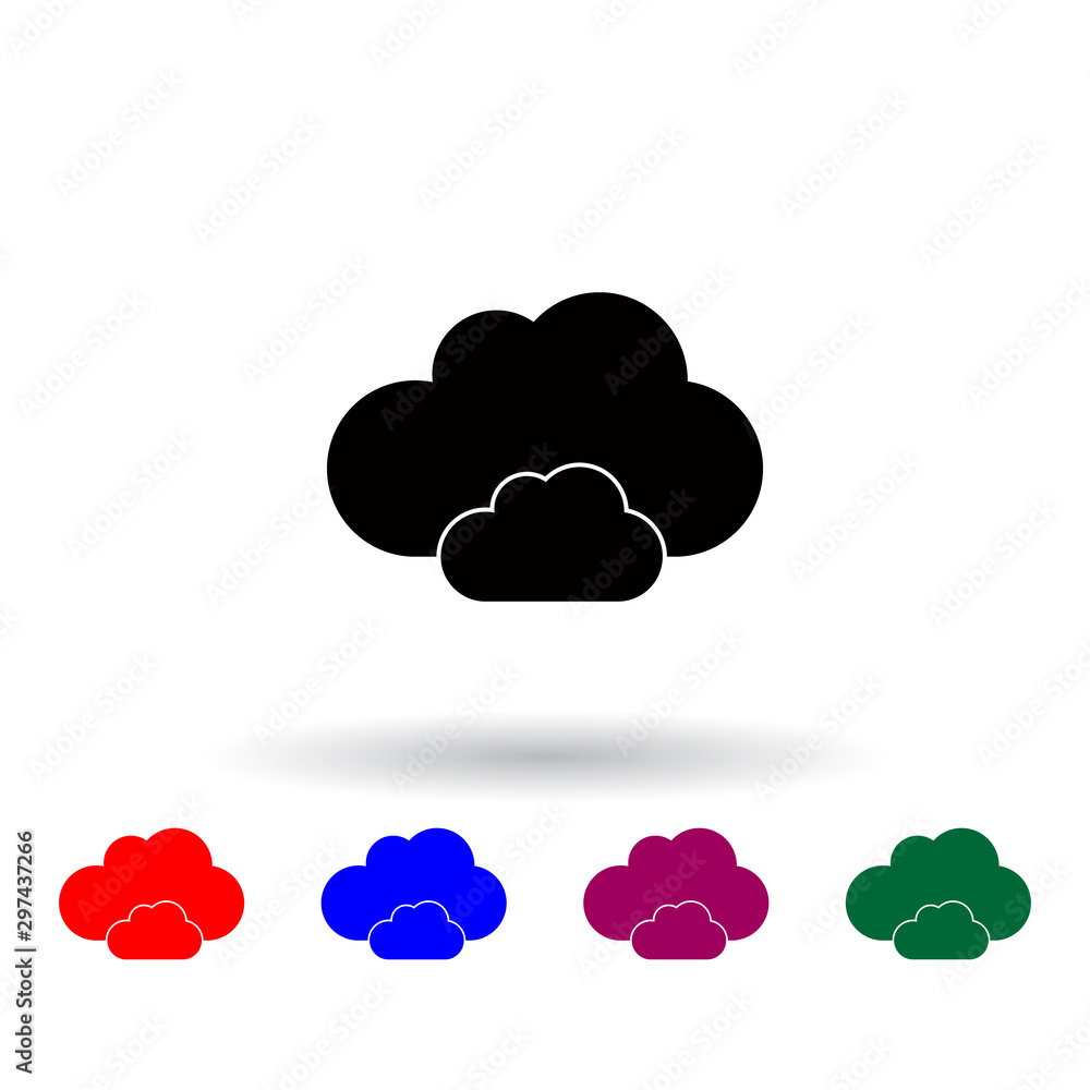 Poster clouds multi color icon. elements of university life set. simple icon for websites, web design, mobi