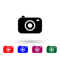 camera multi color icon. Elements of university life set. Simple icon for websites, web design, mobile app, info graphics