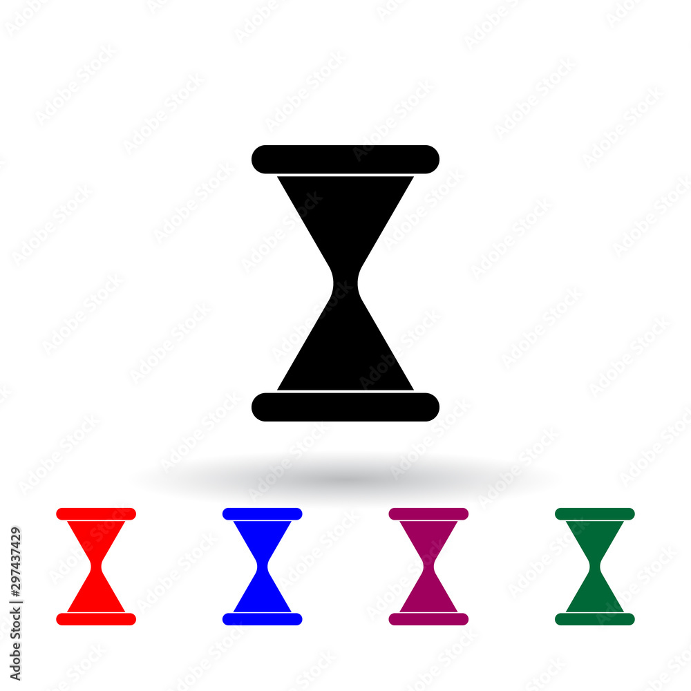 Poster hourglass multi color icon. elements of university life set. simple icon for websites, web design, m
