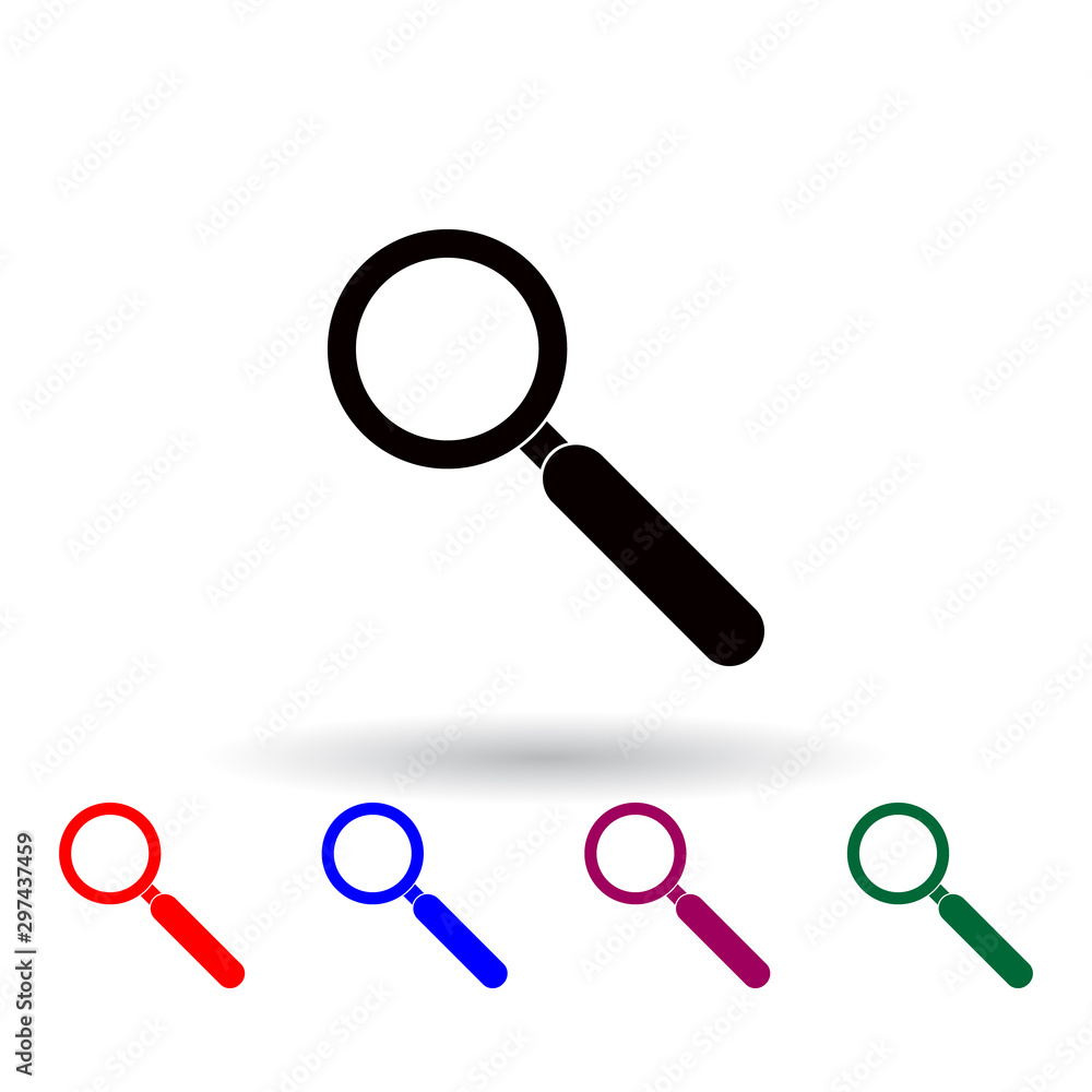 Poster magnifier multi color icon. elements of university life set. simple icon for websites, web design, m