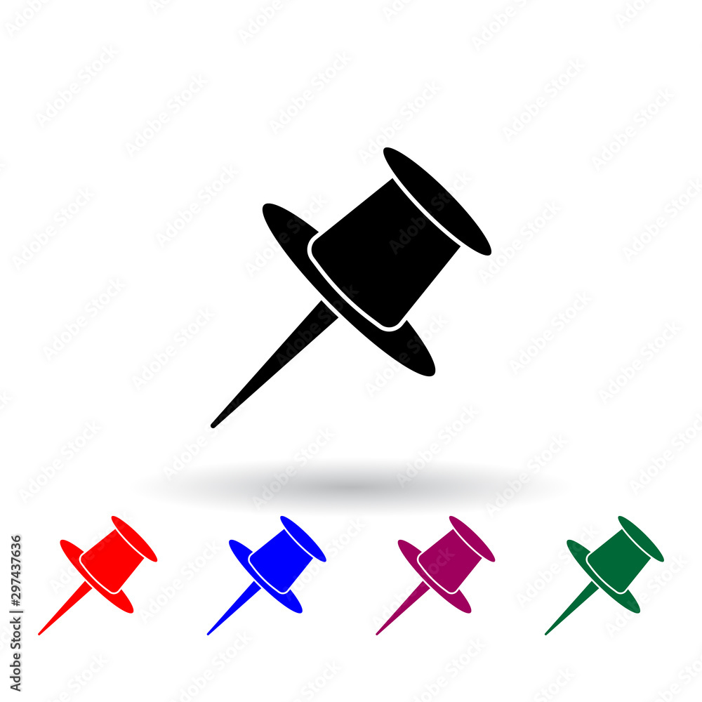 Poster pin paper multi color icon. elements of university life set. simple icon for websites, web design, m