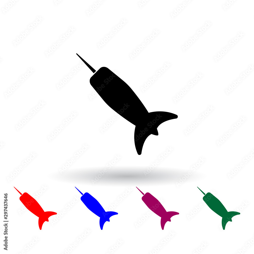 Poster dart multi color icon. elements of university life set. simple icon for websites, web design, mobile