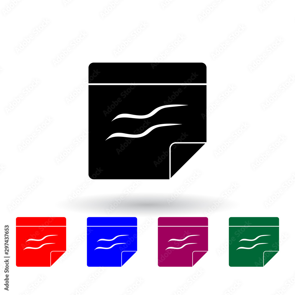 Poster bent sheet multi color icon. elements of university life set. simple icon for websites, web design, 