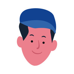 Cartoon man with cap, flat design