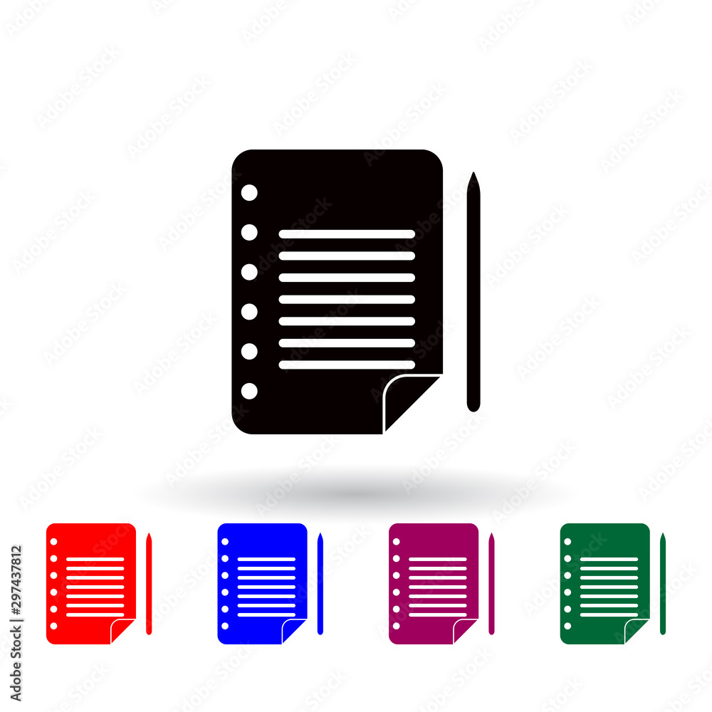 Poster sheet and pen multi color icon. elements of university life set. simple icon for websites, web desig