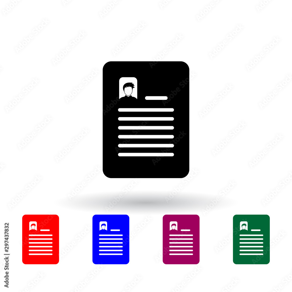 Poster resume multi color icon. elements of university life set. simple icon for websites, web design, mobi