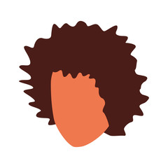 avatar woman with curly hair, flat design