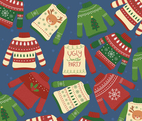 christmas ugly sweaters party winter collection