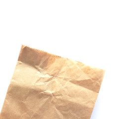 recycle brown paper bag isolated over white background