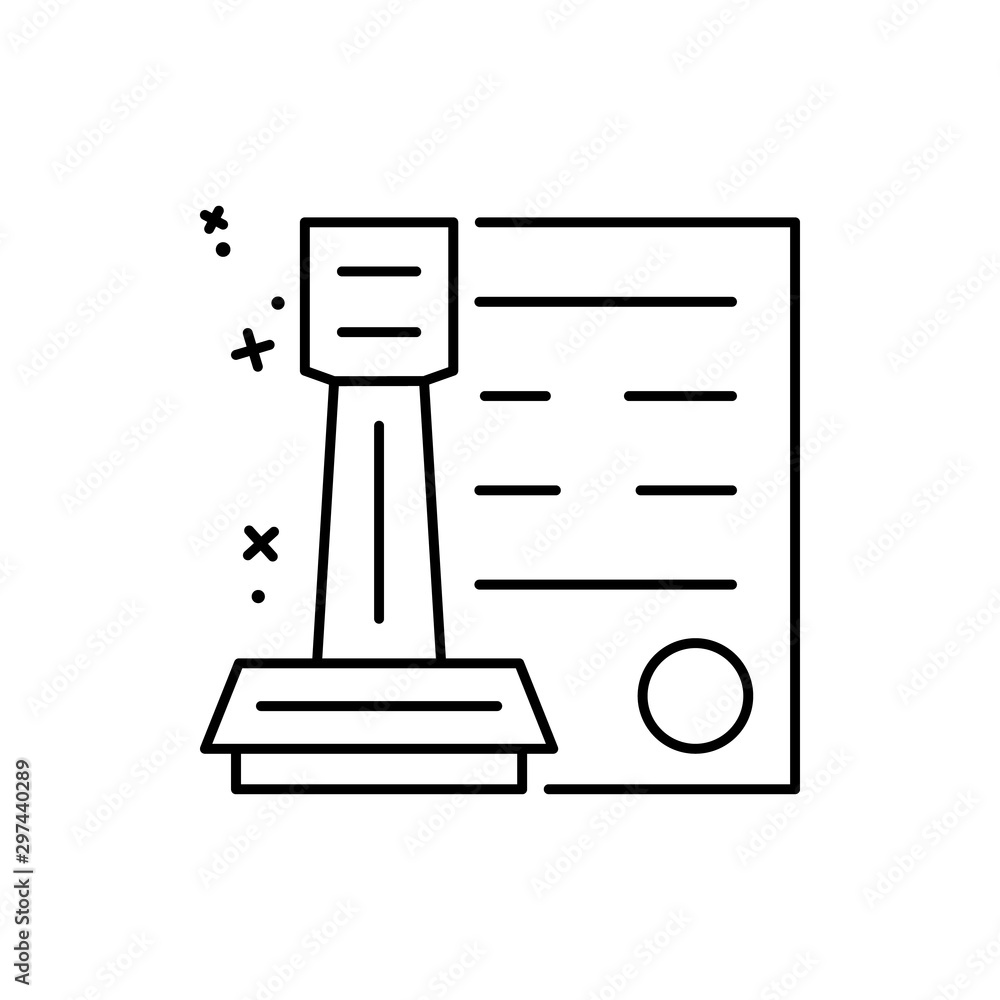 Poster stamp document icon. simple line, outline vector of law and justice icons for ui and ux, website or 