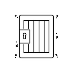 Lattice prison icon. Simple line, outline vector of law and justice icons for ui and ux, website or mobile application
