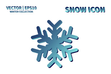 Snowflake vector icon. Christmas and winter snow flake element. Isolated flat new year holiday decoration illustration. Cold weather object design silhouette symbol