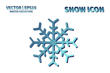 Snowflake vector icon. Christmas and winter snow flake element. Isolated flat new year holiday decoration illustration. Cold weather object design silhouette symbol