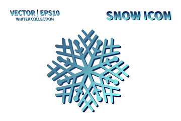 Snowflake vector icon. Christmas and winter snow flake element. Isolated flat new year holiday decoration illustration. Cold weather object design silhouette symbol