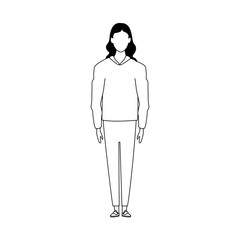 avatar woman standing icon, flat design